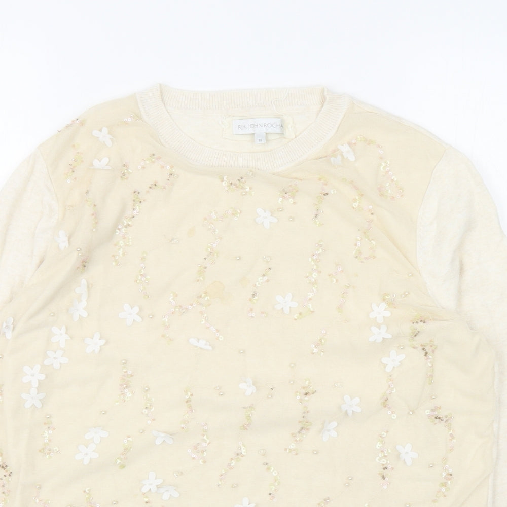 Womens UK Size 18 RJR. John Rocha Ivory Pullover Jumper