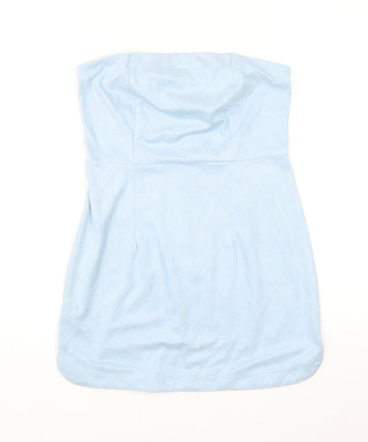 Womens UK Size 8 PRETTYLITTLETHING Blue Basic Blouse