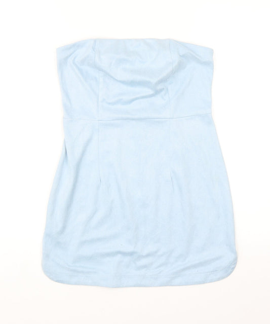 Womens UK Size 8 PRETTYLITTLETHING Blue Basic Blouse