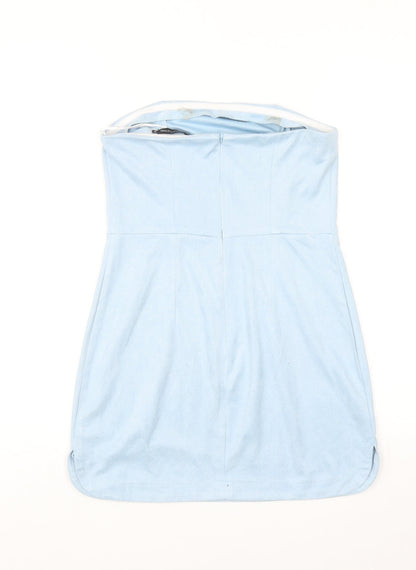 Womens UK Size 8 PRETTYLITTLETHING Blue Basic Blouse