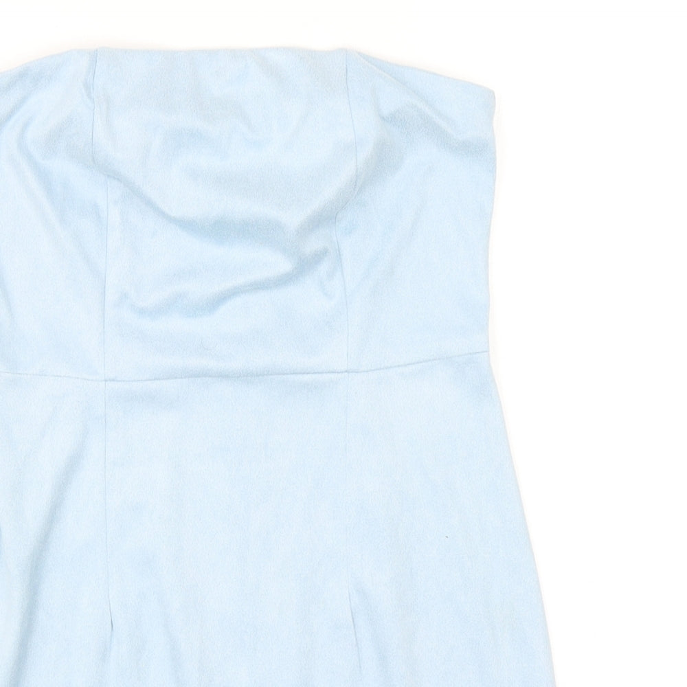 Womens UK Size 8 PRETTYLITTLETHING Blue Basic Blouse