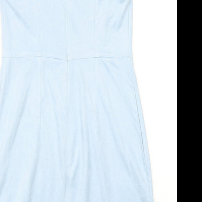 Womens UK Size 8 PRETTYLITTLETHING Blue Basic Blouse