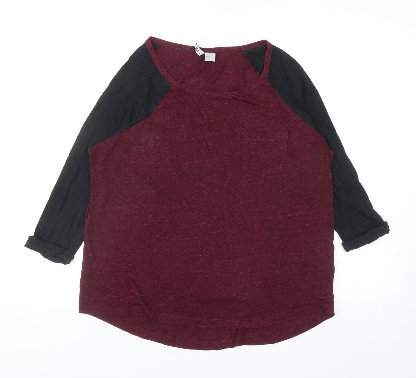 Womens UK Size M Divided Red Basic T-Shirt