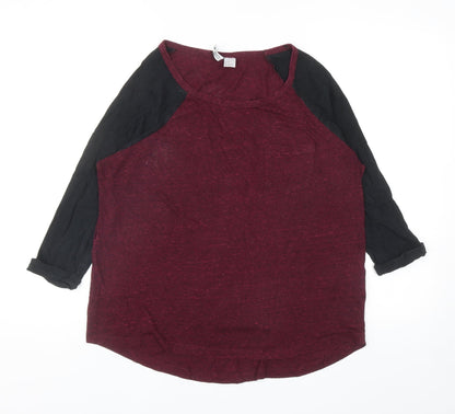 Womens UK Size M Divided Red Basic T-Shirt