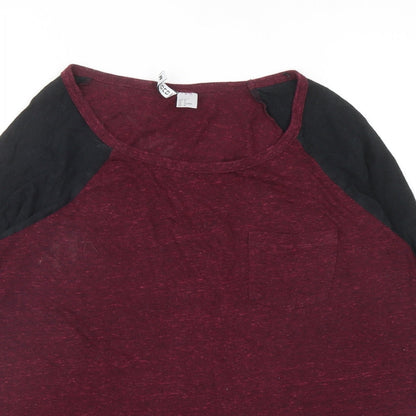 Womens UK Size M Divided Red Basic T-Shirt