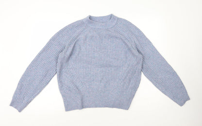 Womens UK Size M Marks and Spencer Blue Henley Jumper