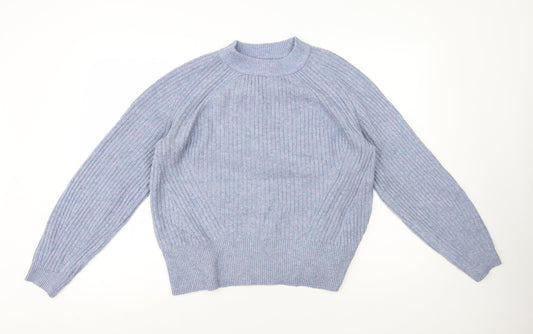 Womens UK Size M Marks and Spencer Blue Henley Jumper