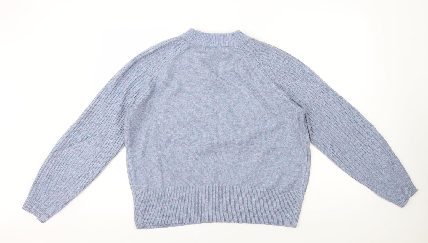 Womens UK Size M Marks and Spencer Blue Henley Jumper