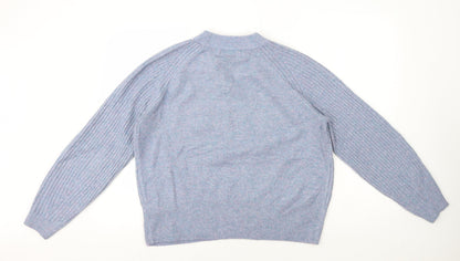Womens UK Size M Marks and Spencer Blue Henley Jumper