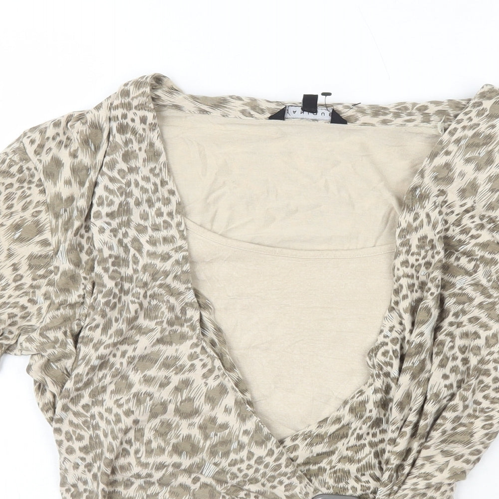 Womens UK Size 16 Janique Beige Basic T-Shirt