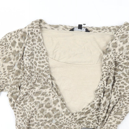 Womens UK Size 16 Janique Beige Basic T-Shirt