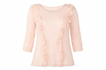 Ellos Womens Pink Viscose Basic T-Shirt Size 8 Round Neck