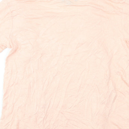 Ellos Womens Pink Viscose Basic T-Shirt Size 8 Round Neck