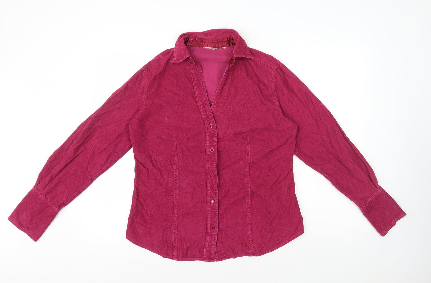 Womens UK Size 10 Preworn Pink Basic Button-Up