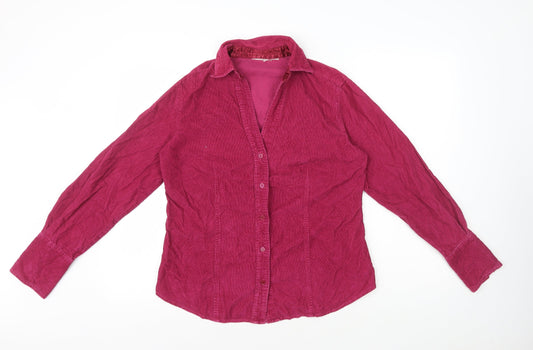 Womens UK Size 10 Preworn Pink Basic Button-Up