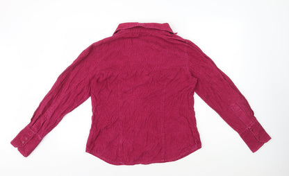 Womens UK Size 10 Preworn Pink Basic Button-Up