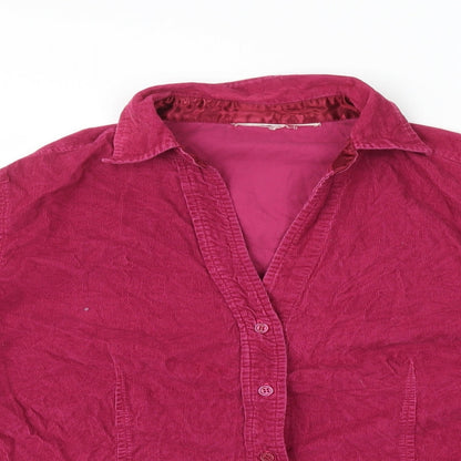 Womens UK Size 10 Preworn Pink Basic Button-Up