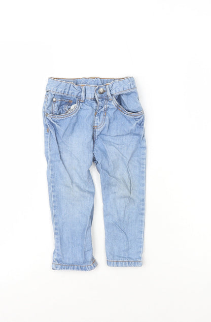 TEX Baby Blue Cotton Capri Jeans Size 12-18 Months Snap