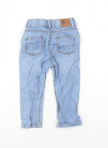 TEX Baby Blue Cotton Capri Jeans Size 12-18 Months Snap
