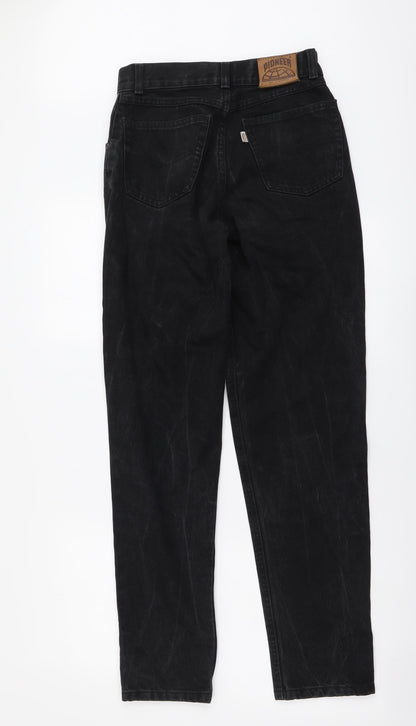 Pioneer Womens Black Cotton Mom Jeans Size 26 in L31 in Regular Button