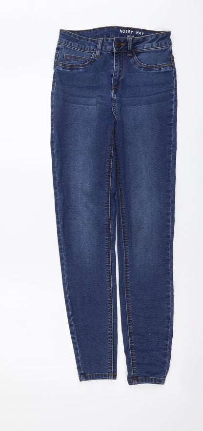 Noisy may Womens Blue Cotton Skinny Jeans Size 27 in L28 in Regular Button