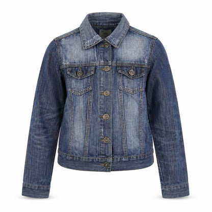 Denim & Co. Womens Blue Jacket Size 6 Button