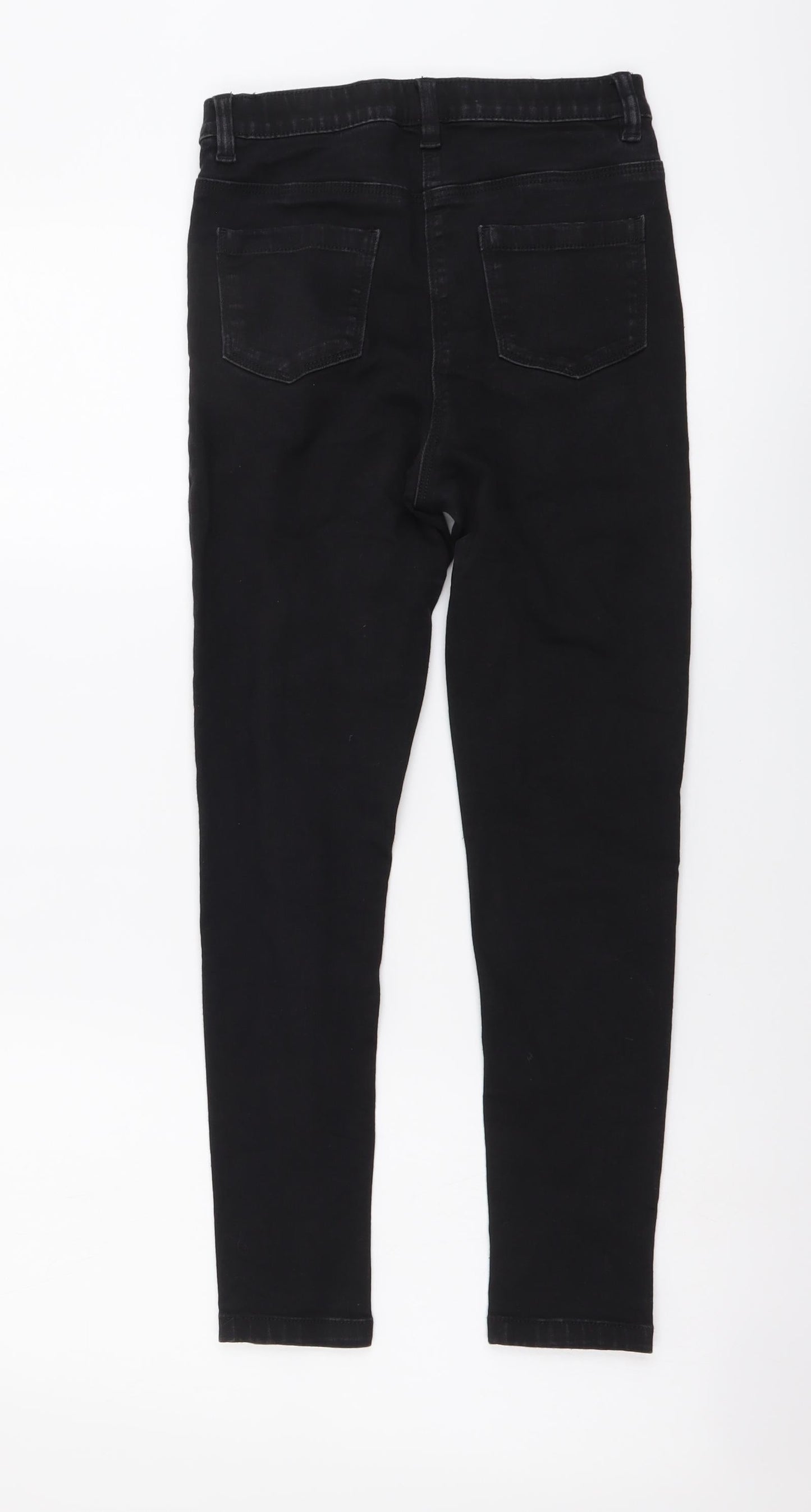 NEXT Girls Black Cotton Skinny Jeans Size 11 Years Regular Button