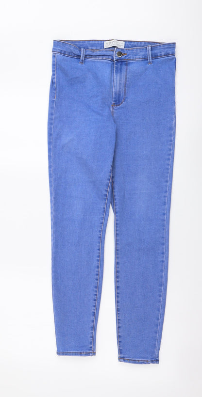 Denim & Co. Womens Blue Cotton Mom Jeans Size 10 L26 in Regular Button