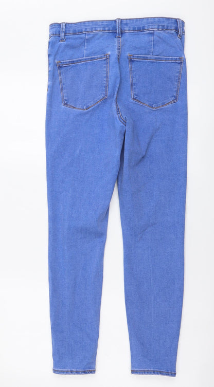 Denim & Co. Womens Blue Cotton Mom Jeans Size 10 L26 in Regular Button