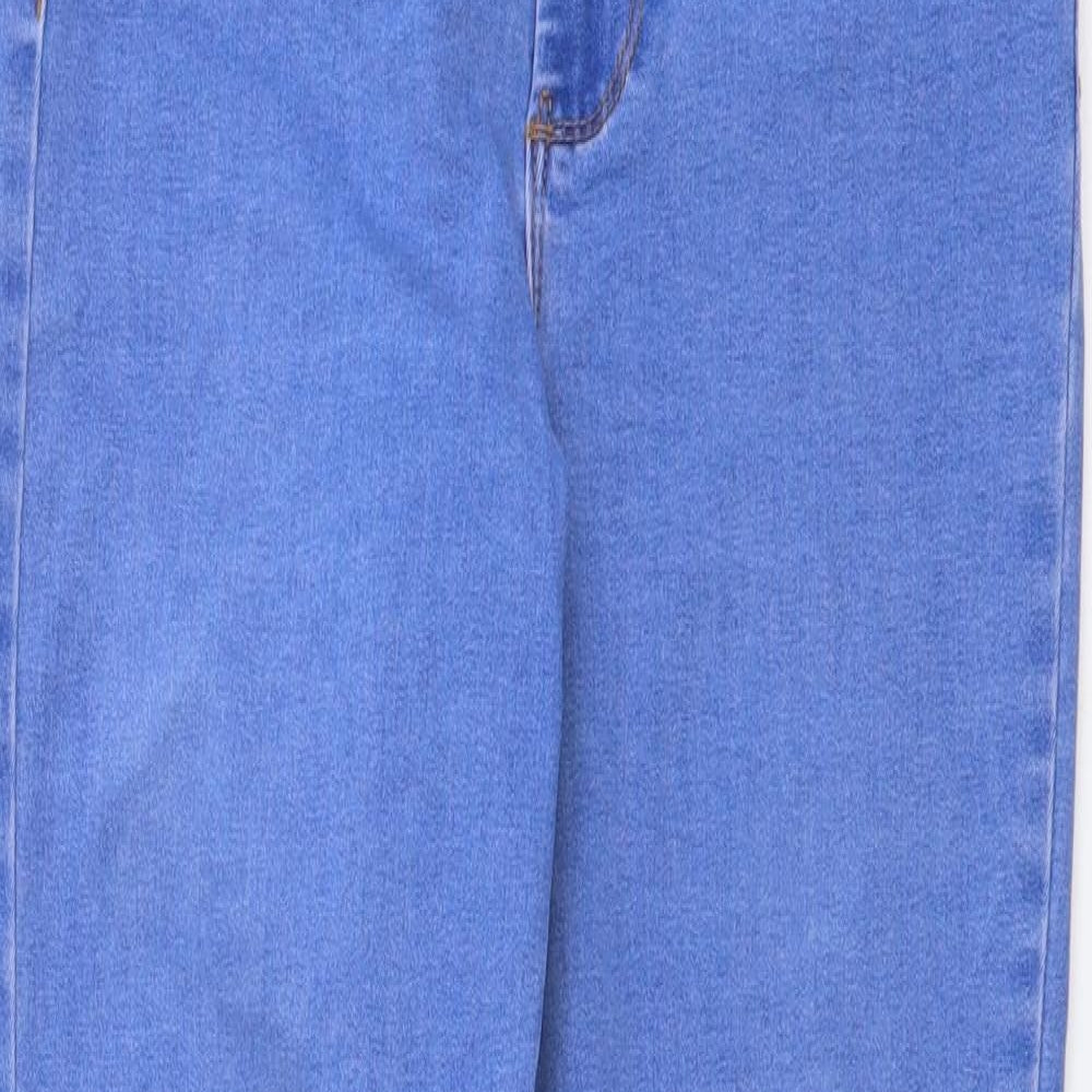 Denim & Co. Womens Blue Cotton Mom Jeans Size 10 L26 in Regular Button