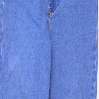 Denim & Co. Womens Blue Cotton Mom Jeans Size 10 L26 in Regular Button