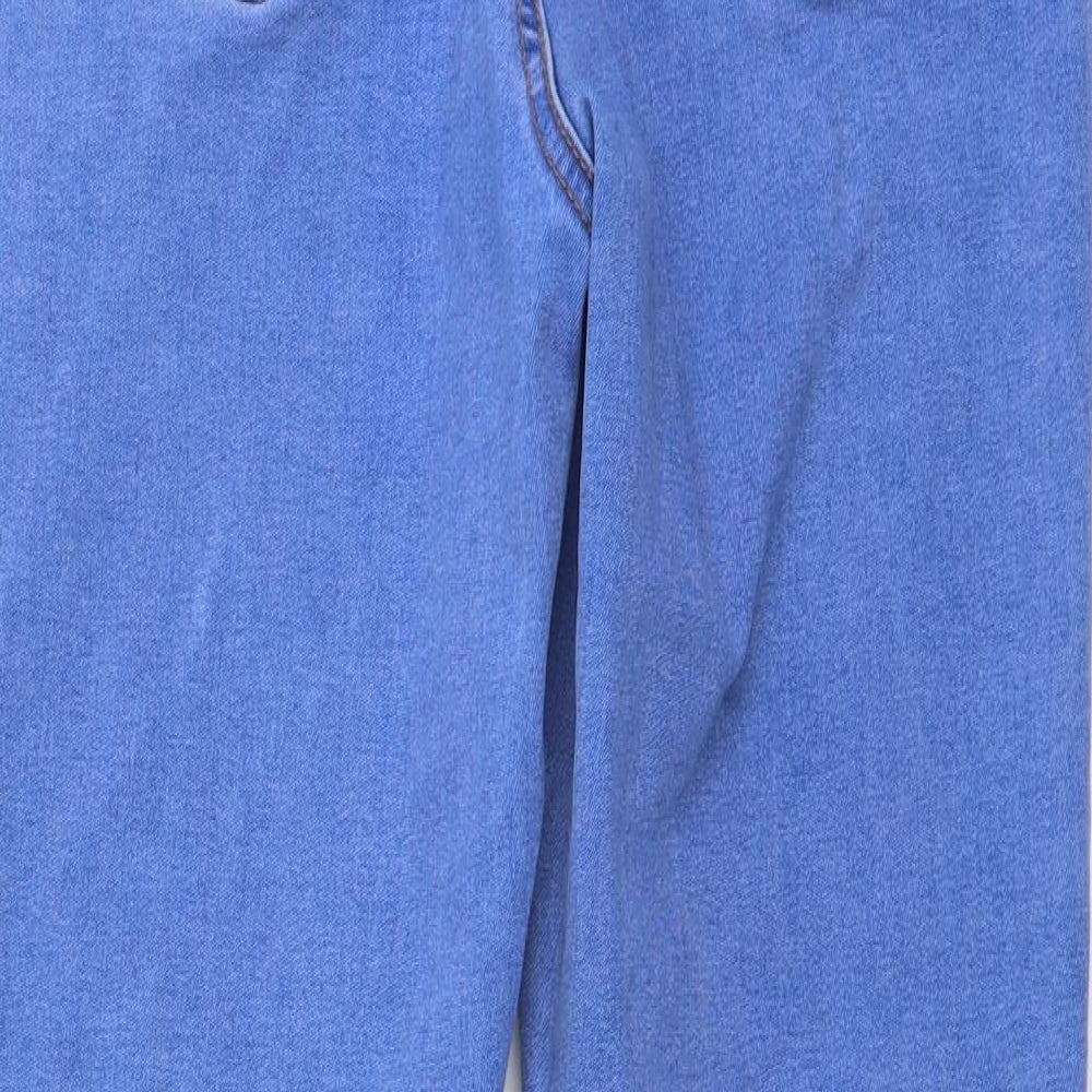 Denim & Co. Womens Blue Cotton Mom Jeans Size 10 L26 in Regular Button