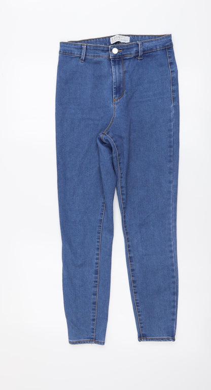 Denim & Co. Womens Blue Cotton Skinny Jeans Size 10 L25 in Regular Button