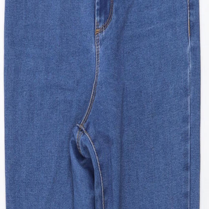 Denim & Co. Womens Blue Cotton Skinny Jeans Size 10 L25 in Regular Button