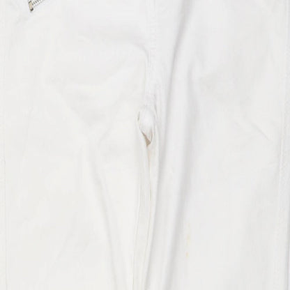 F&F Womens White Cotton Skinny Jeans Size 8 L29 in Regular Button