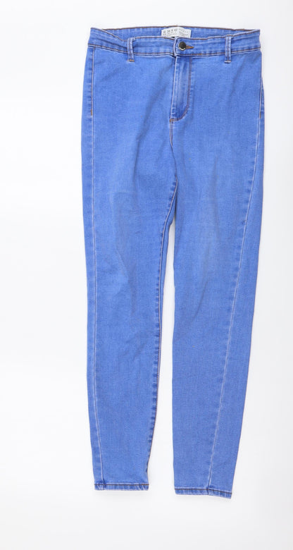 Denim & Co. Womens Blue Cotton Skinny Jeans Size 10 L26 in Regular Button