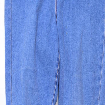 Denim & Co. Womens Blue Cotton Skinny Jeans Size 10 L26 in Regular Button