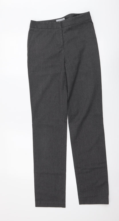 Aspire Womens Grey Polyester Trousers Size 24 in L30 in Regular Button