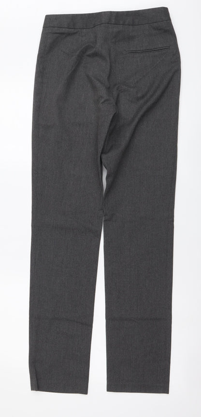 Aspire Womens Grey Polyester Trousers Size 24 in L30 in Regular Button