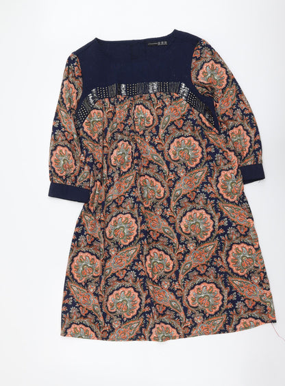 Atmosphere Womens Multicoloured Paisley Polyester A-Line Size 10 Boat Neck Pullover