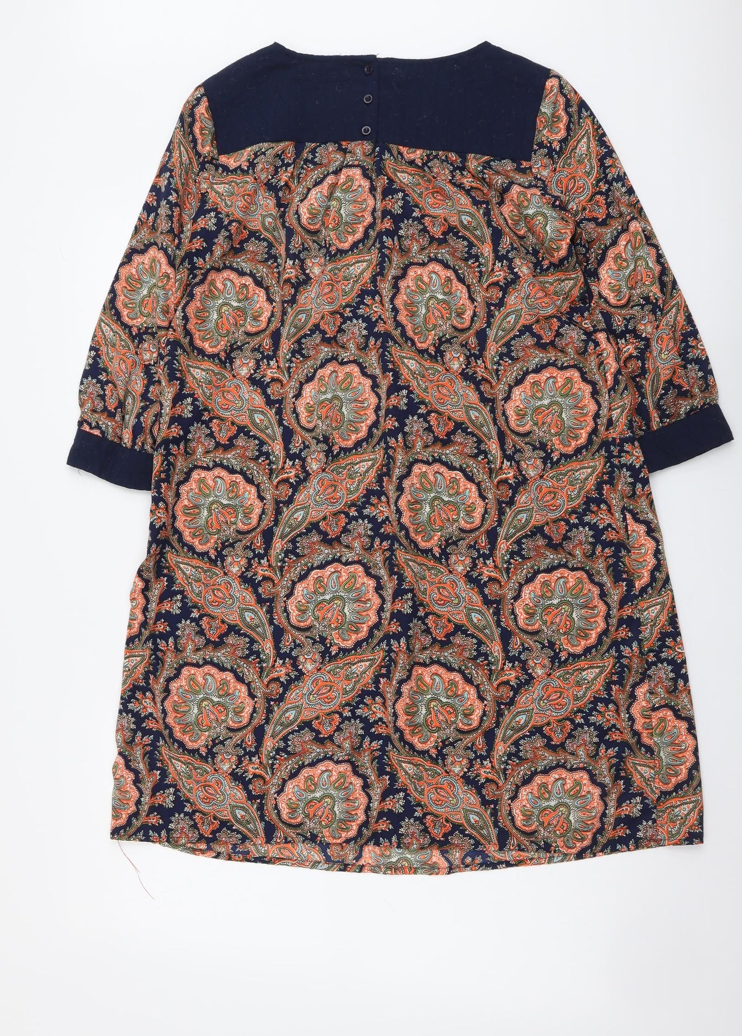 Atmosphere Womens Multicoloured Paisley Polyester A-Line Size 10 Boat Neck Pullover