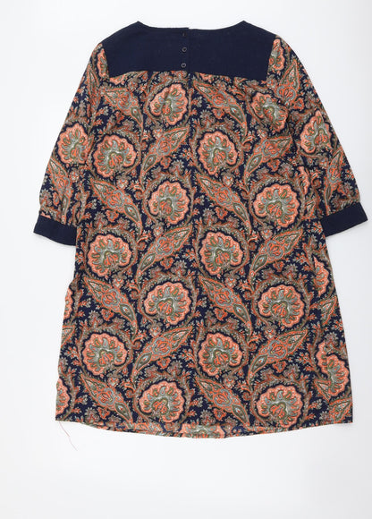 Atmosphere Womens Multicoloured Paisley Polyester A-Line Size 10 Boat Neck Pullover