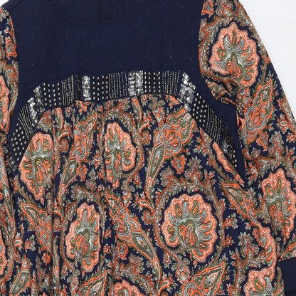 Atmosphere Womens Multicoloured Paisley Polyester A-Line Size 10 Boat Neck Pullover