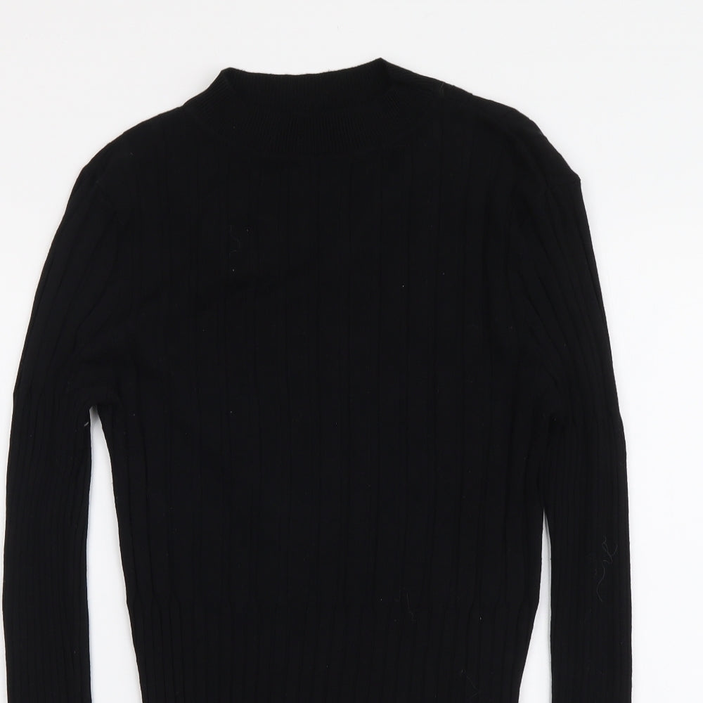 Womens UK Size L Brave Soul Black Henley Jumper