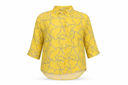 Womens UK Size 6 F&F Yellow Basic Button-Up