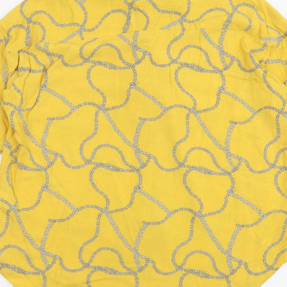 Womens UK Size 6 F&F Yellow Basic Button-Up