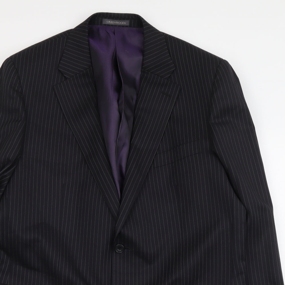 Mens UK Size L Lee Greenwood Regular Black Suit Jacket