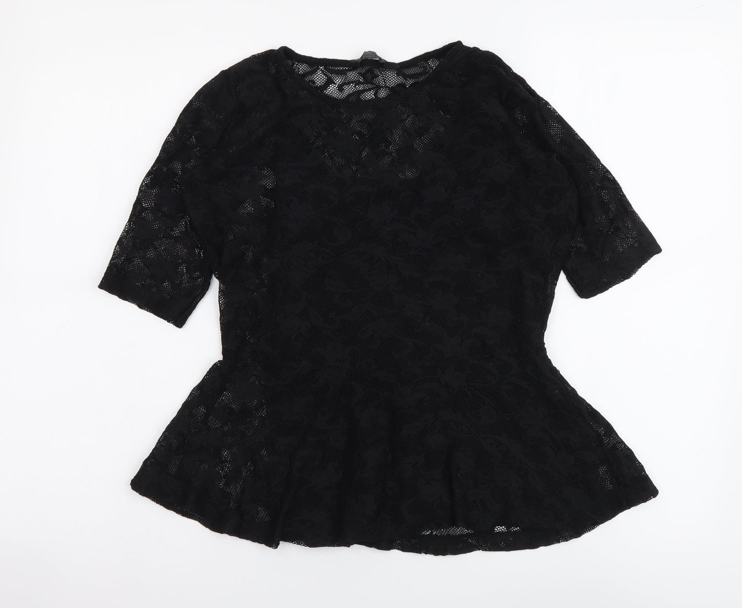 Womens UK Size 10 Dorothy Perkins Black Basic Blouse