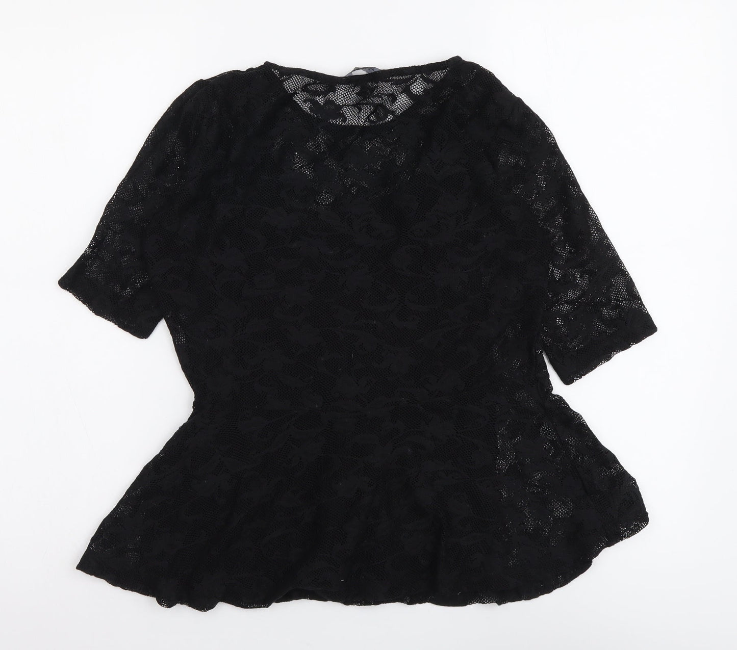 Womens UK Size 10 Dorothy Perkins Black Basic Blouse