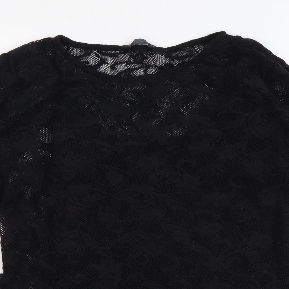 Womens UK Size 10 Dorothy Perkins Black Basic Blouse